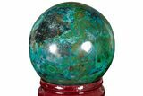 Polished Malachite & Chrysocolla Sphere - Peru #211055-1
